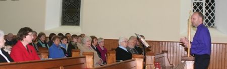 Inside Drummaul Church during the seminar on March 24.